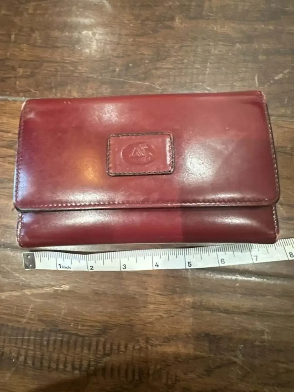 Macel Vintage Red Leather Checkbook Planner Wallet Organizer